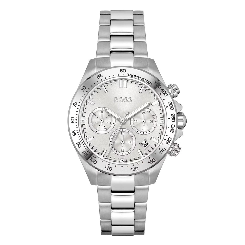 Hugo Boss Mens 1502616 Chronograph Stainless Steel Watch With Silver Dial