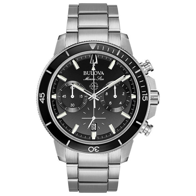 Bulova Marine Star Mens Black Watch 96b272