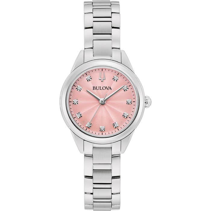 Ladies Steel Sutton Pink Dial Watch 96p249