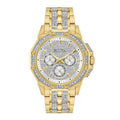 Bulova Crystal Mens Silver Watch 98c126