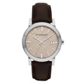 Burberry Mens Watch The City Check Champagne Brown Bu9011