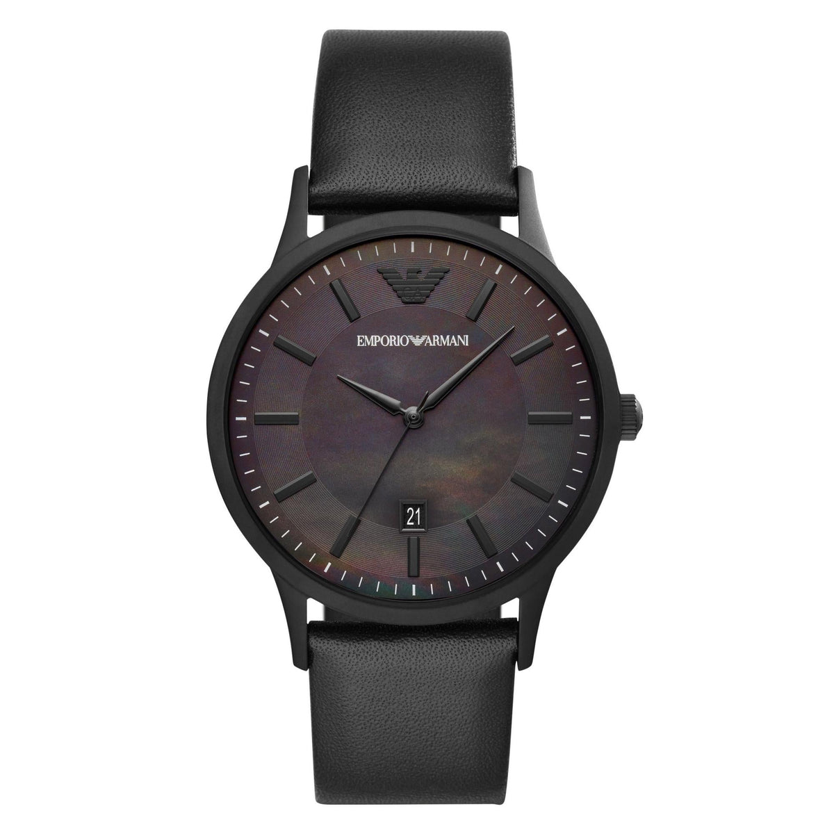 Emporio Armani Mens Ar11276 Black Stainless Steel And Leather Watch