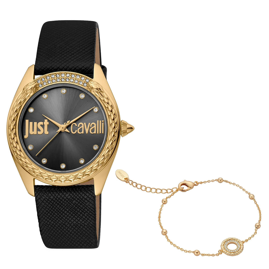 Just Cavalli Brillante Leather Gold