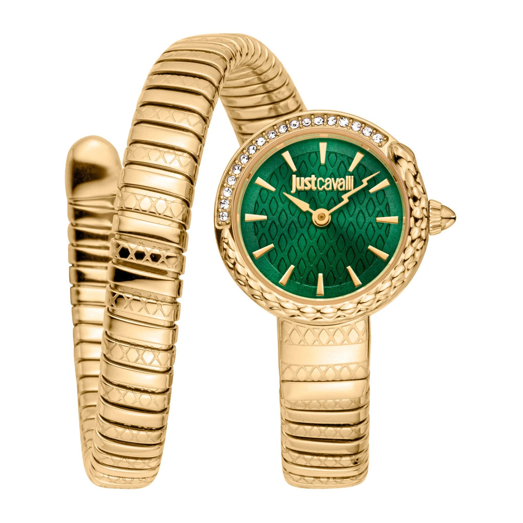 Just Cavalli Cerchio Snake Yellow Gold Bottle Green