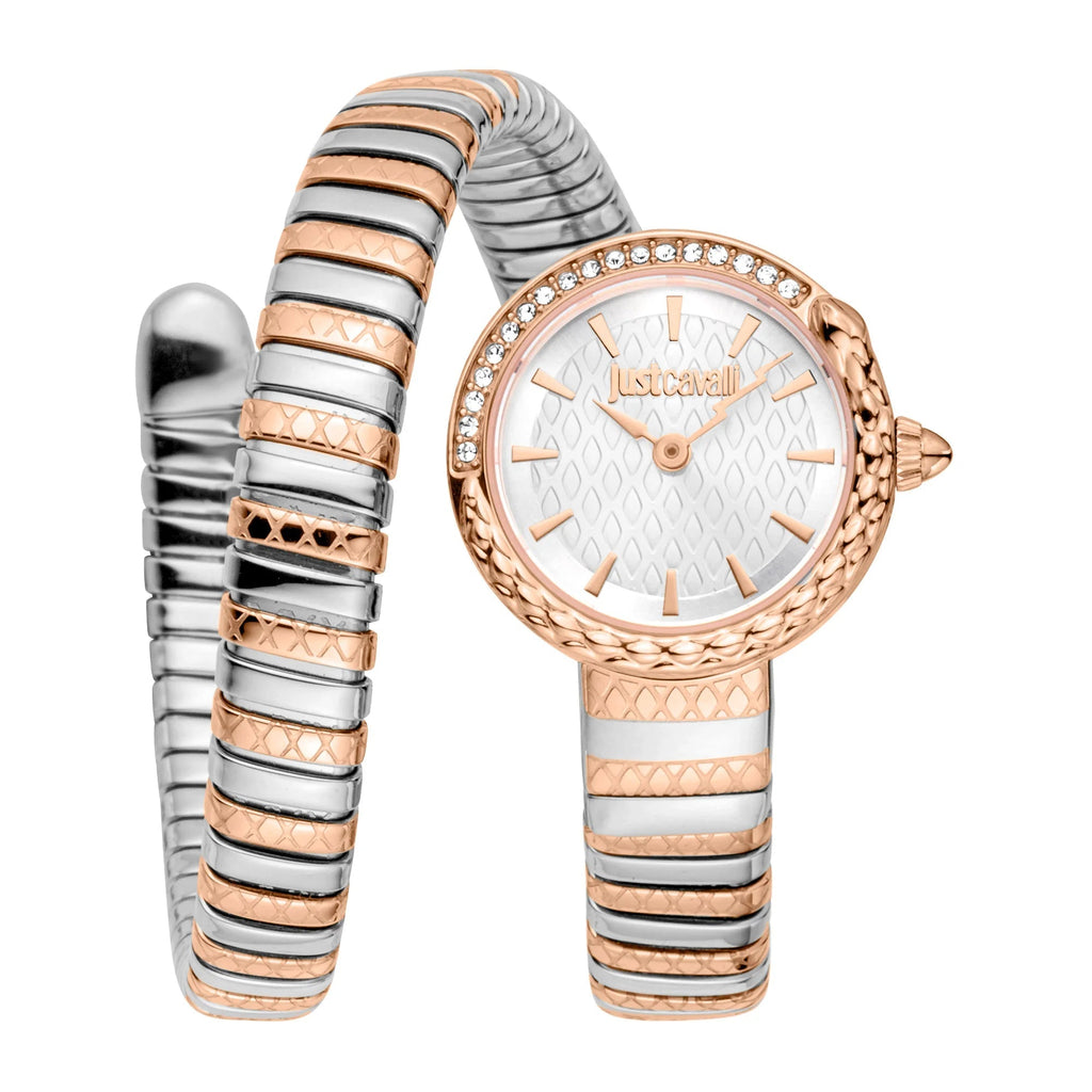 Just Cavalli Cerchio Snake Two Tones RG Silver Grey
