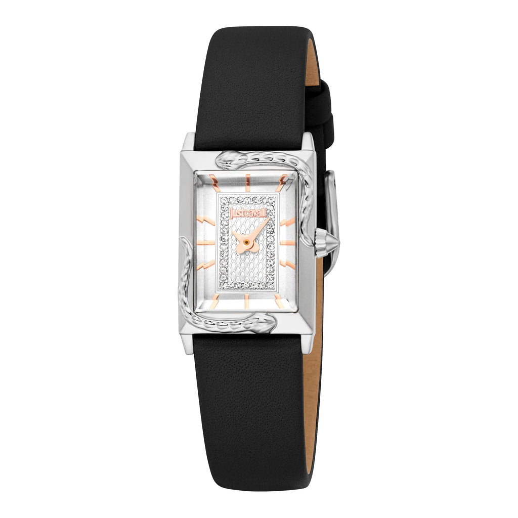 Just Cavalli Dolcezza Snake Leather Black Silver