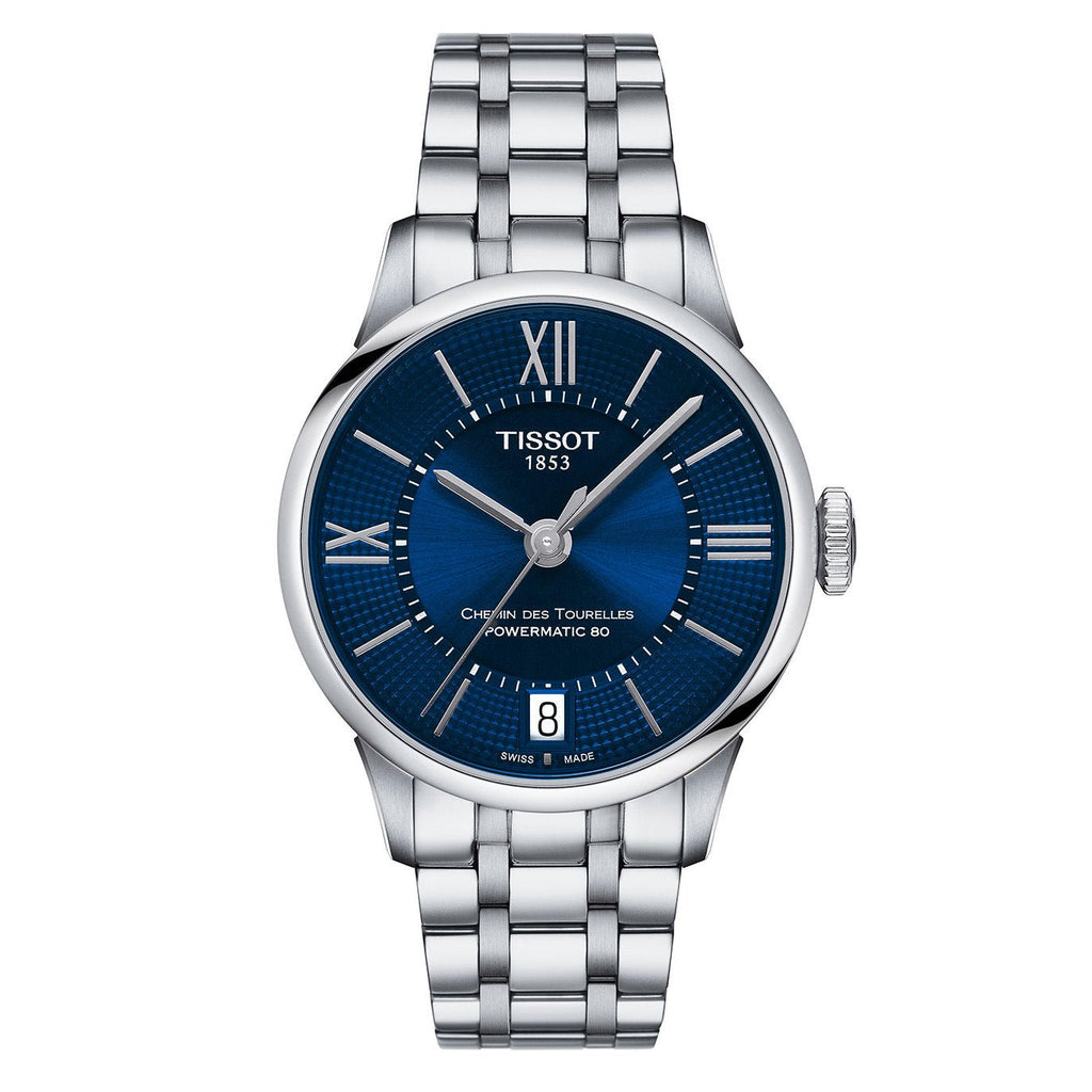 Tissot Ladies Automatic Watch Chemin Des Tourelles Powermatic 80 Blue T0992071104800 1