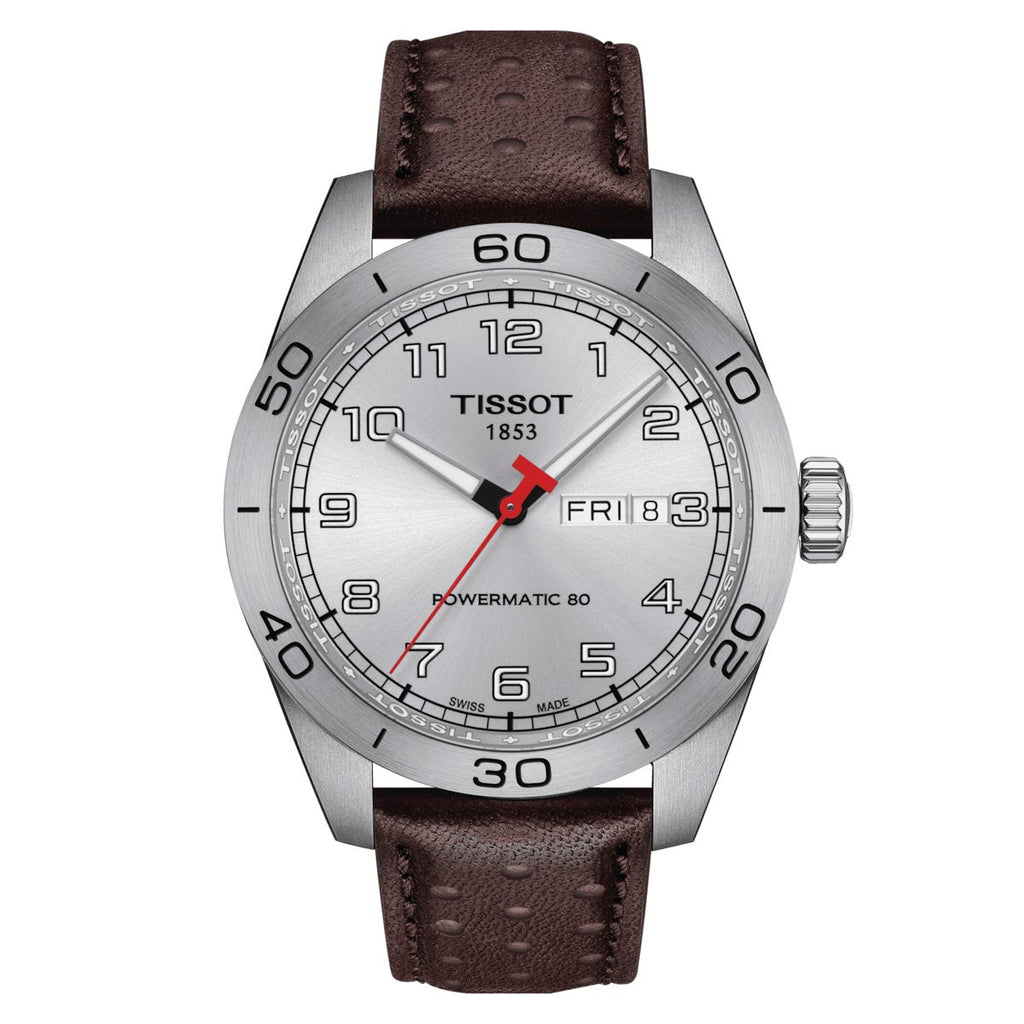 Tissot Mens Watch Prs 516 Automatic 42mm Powermatic 80 Silver Brown T1314301603200