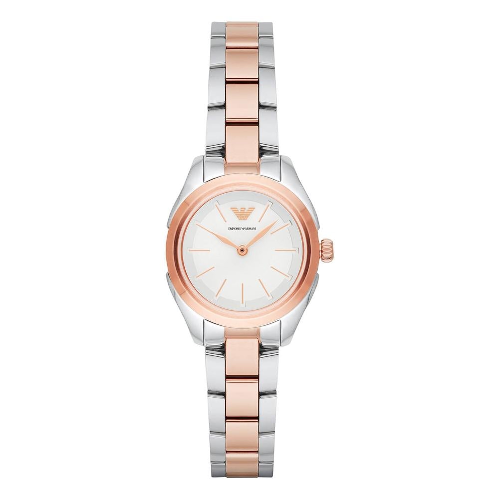 Emporio Armani Ar11029 Ladies Rose Gold Two Tone Watch