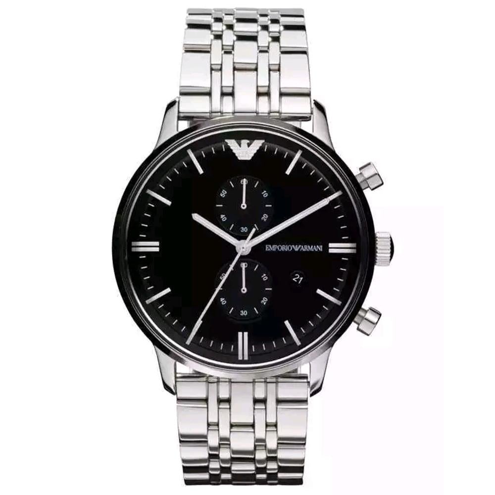 Emporio Armani Ar0389 Men S Black Chronograph Watch