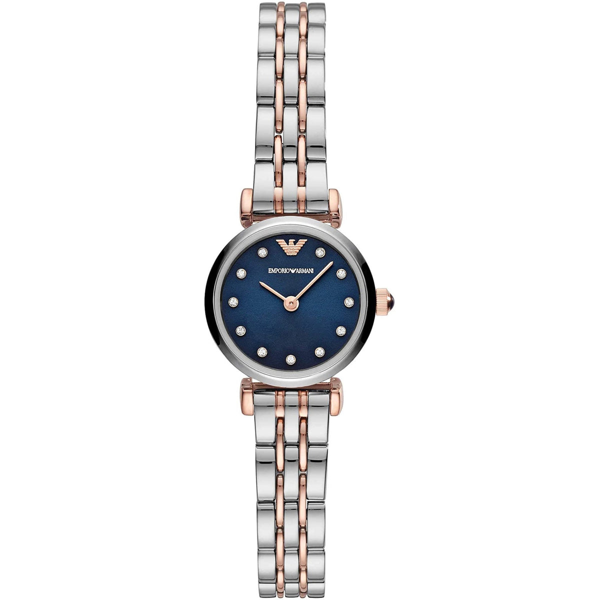 Emporio Armani Ar11222 Ladies Automatic T Bar Gianni Two Tone Blue Watch