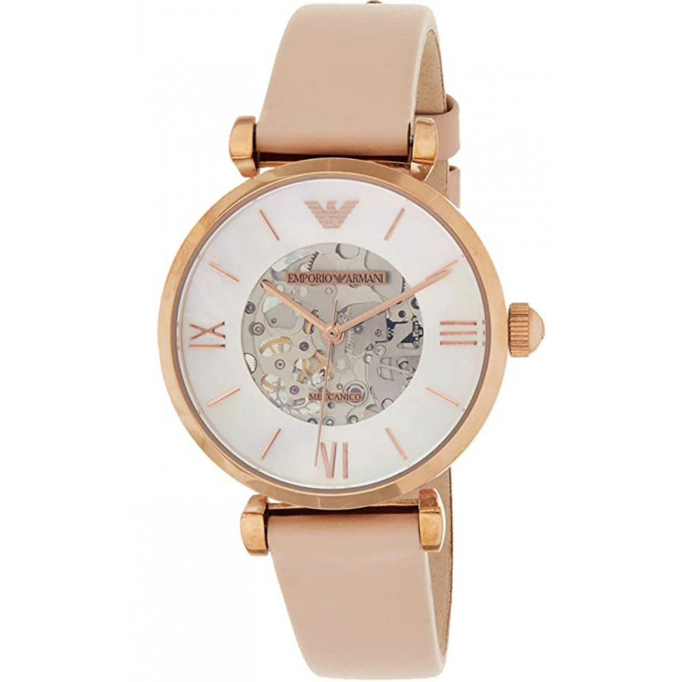 Emporio Armani Ar60001 Ladies Automatic Meccanico Skeleton Watch