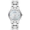 Burberry Ladies Watch Check Stamped Silver Bu9125