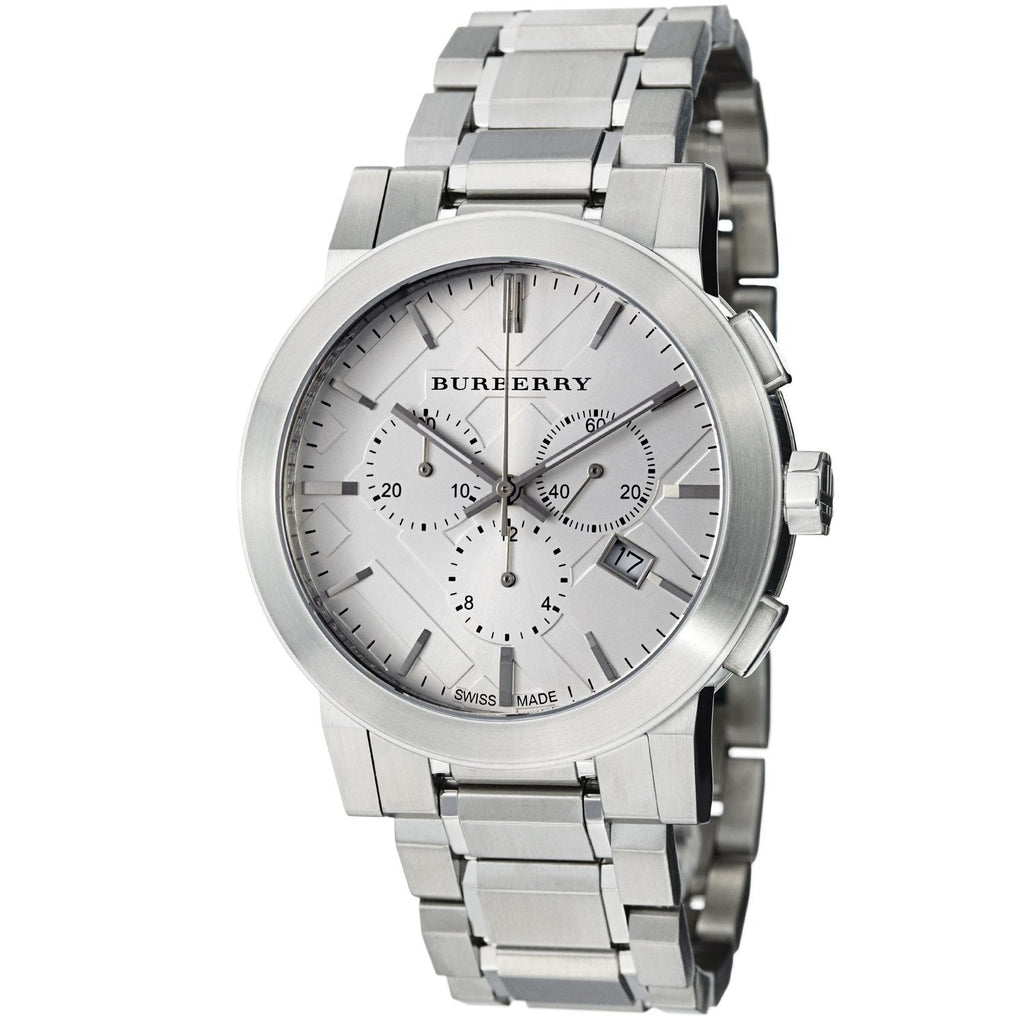 Burberry Mens Watch Chronograph The City Silver Bu9350