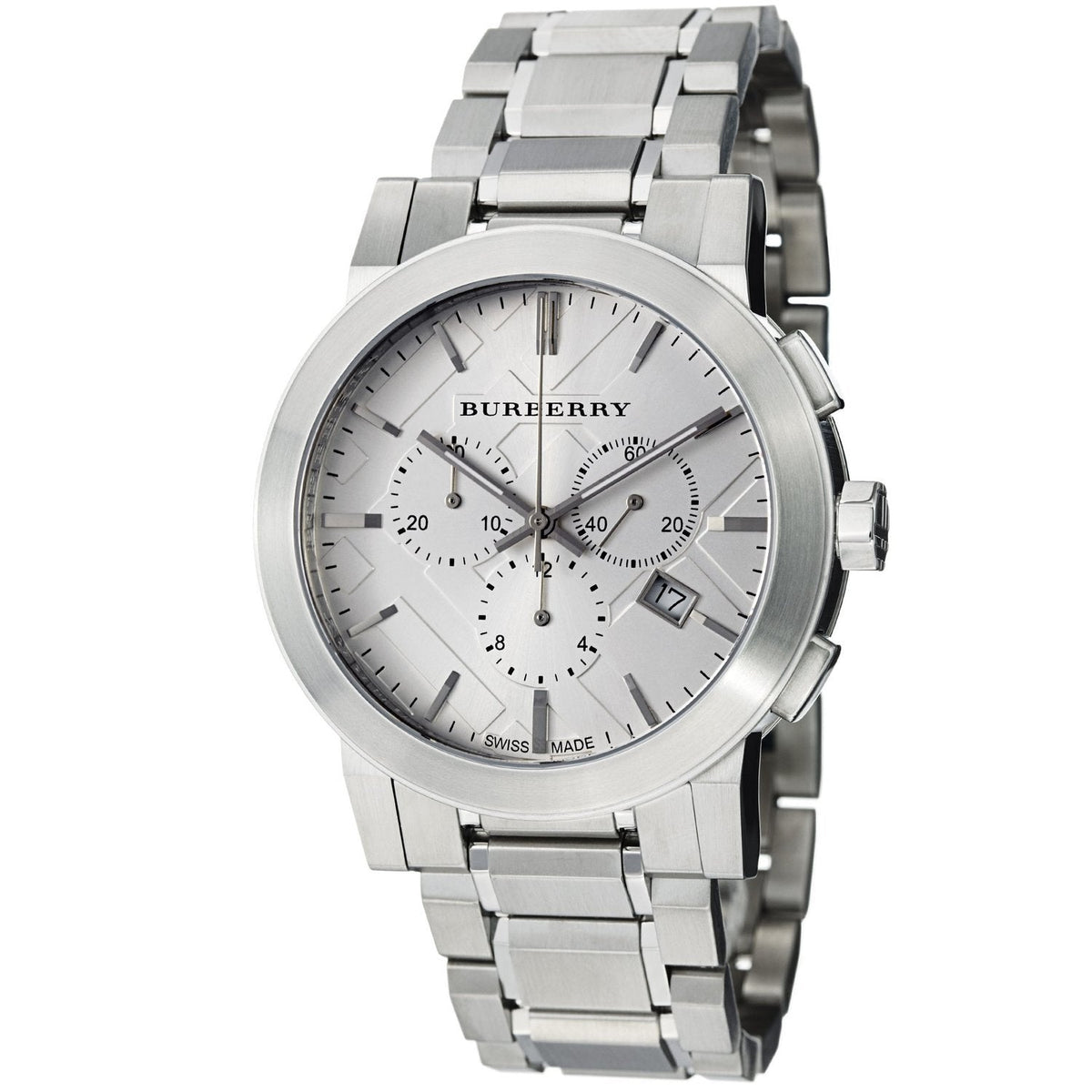 Burberry Mens Watch Chronograph The City Silver Bu9350