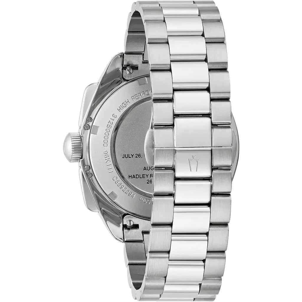 Bulova Lunar Pilot Chrono Mens Silver Watch 96k111