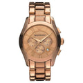 Emporio Armani Ar0365 Men S Valente Chronograph Rose Gold Pvd Watch