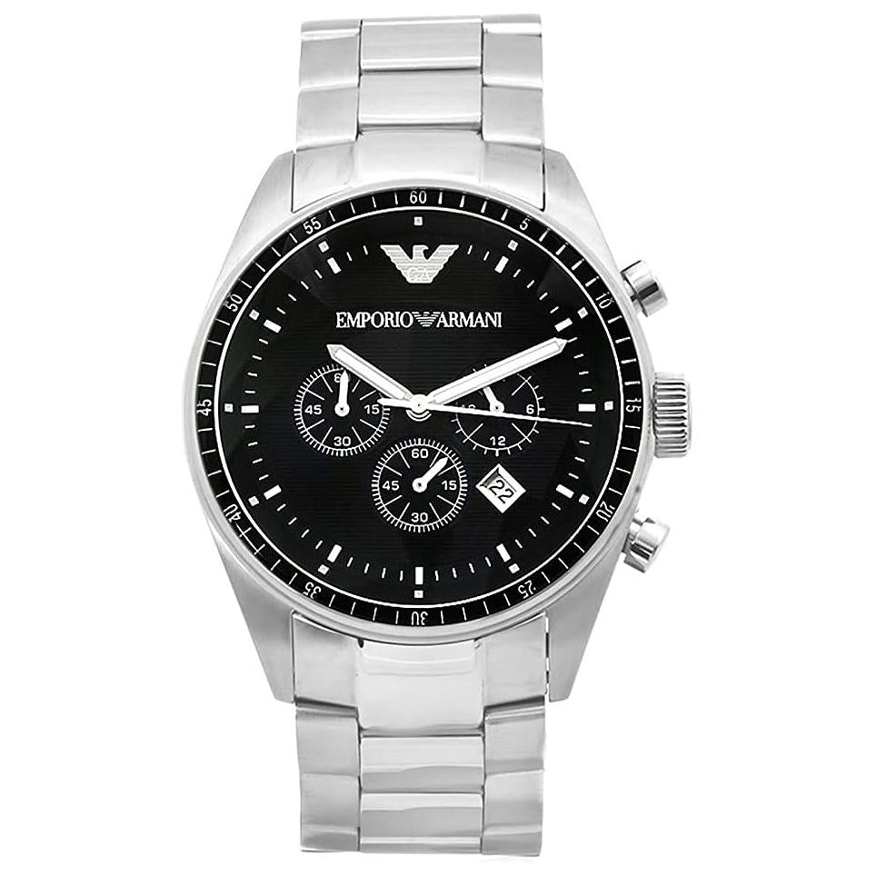 Emporio Armani Ar0585 Men S Sportivo Black Chronograph Watch