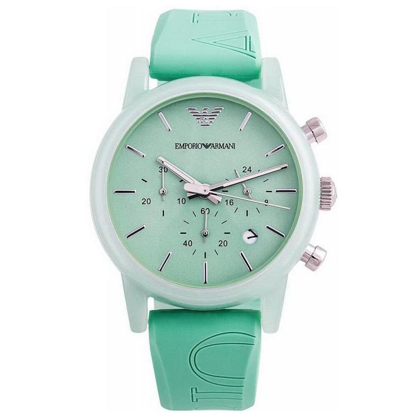 Emporio Armani Ar1057 Ladies Green Chronograph Watch