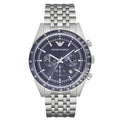 Emporio Armani Ar6072 Men S Blue Silver Watch