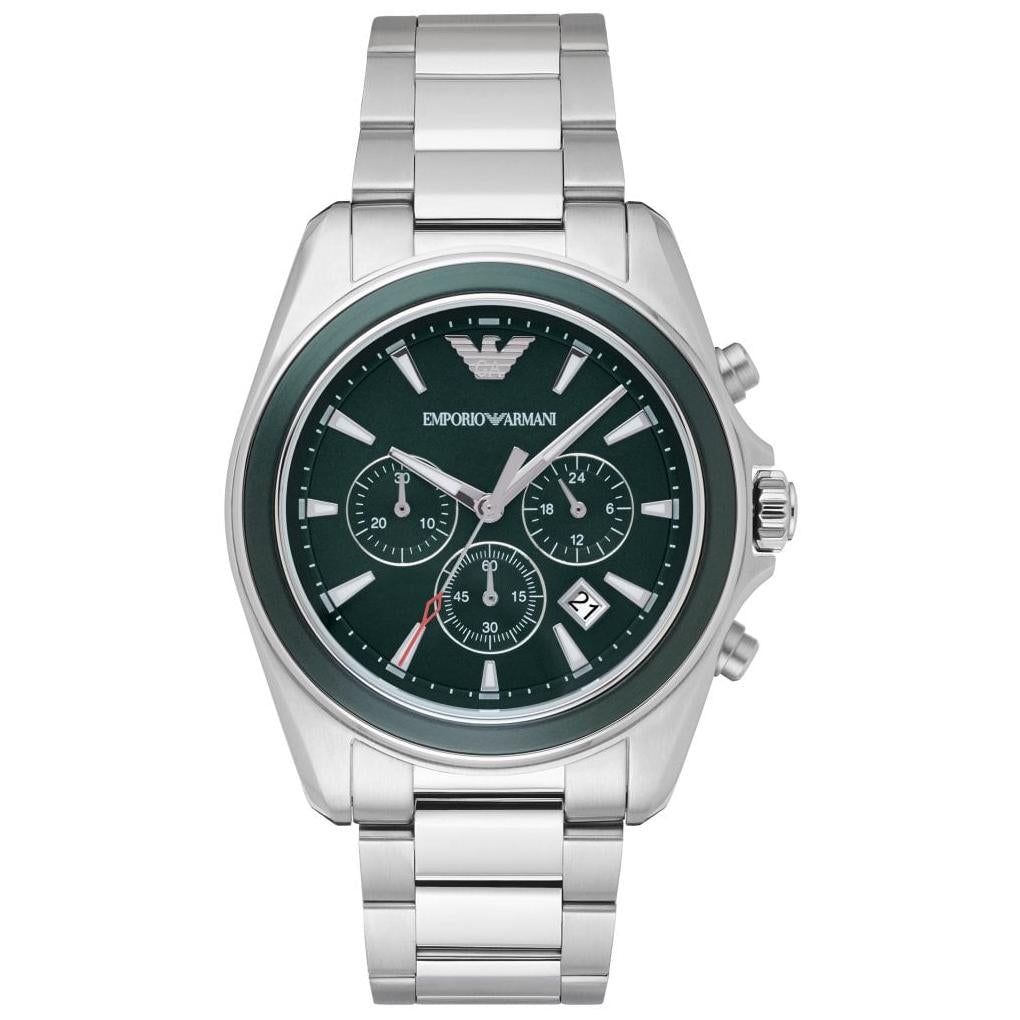 Emporio Armani Ar6090 Men S Silver Chronograph Watch