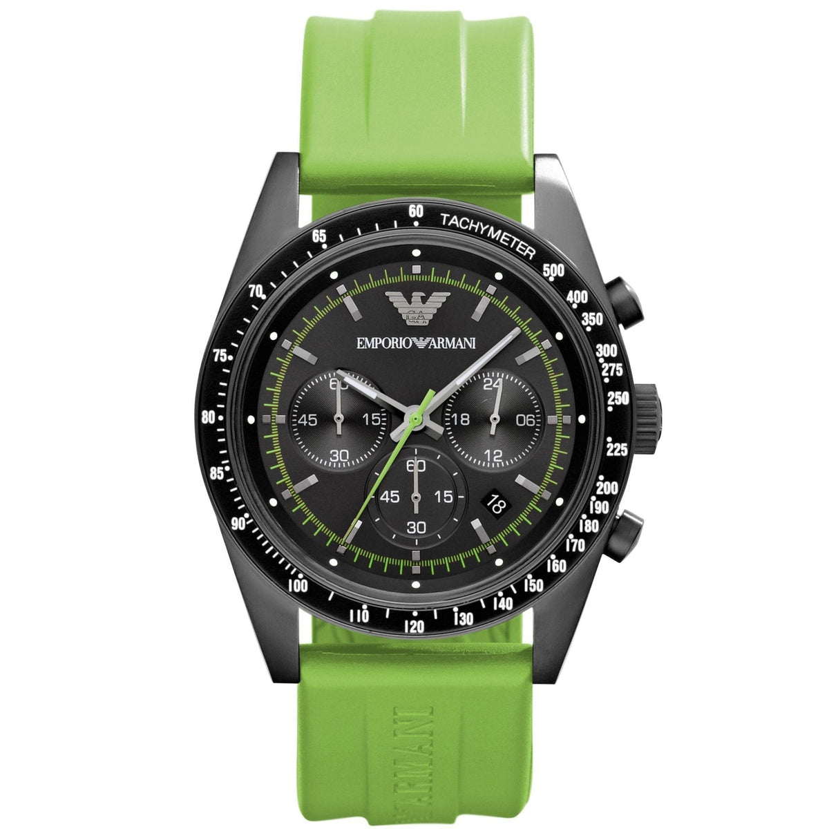 Emporio Armani Ar6115 Men S Sportivo Chronograph Green Watch