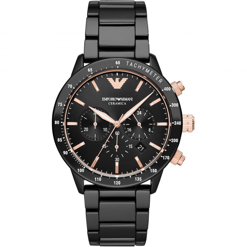 Emporio Armani Ar70002 Men S Mario Ceramic Chronograph Watch