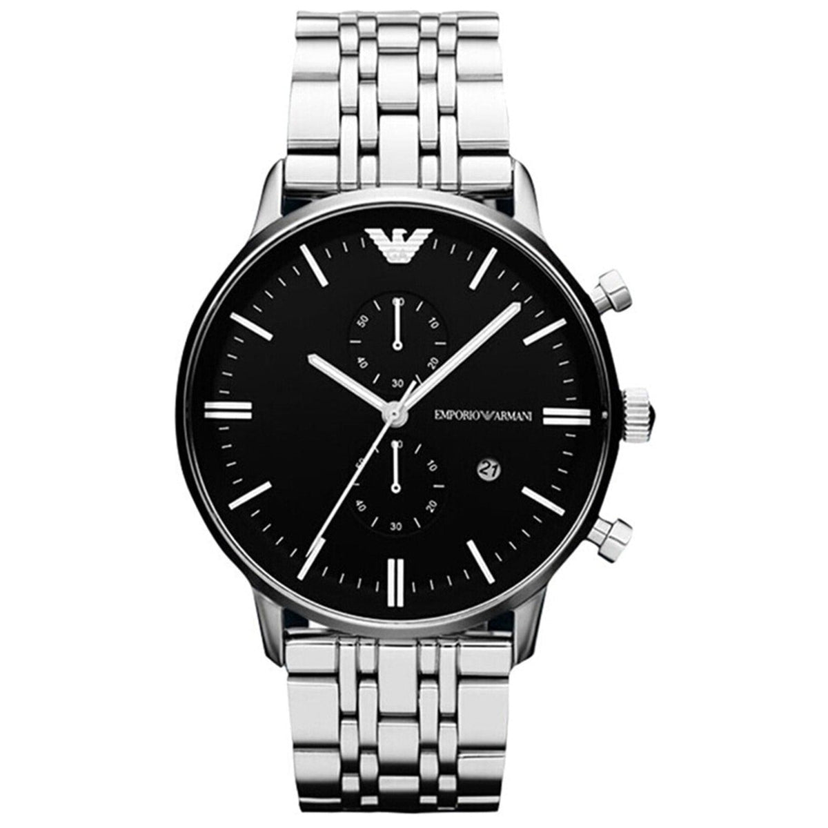 Emporio Armani Ar80009 Men S Silver Chronograph Watch