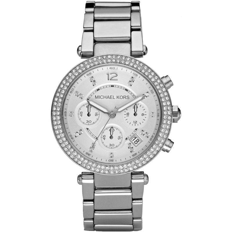 Michael Kors Mk5353 Ladies Parker Silver Chronograph Watch