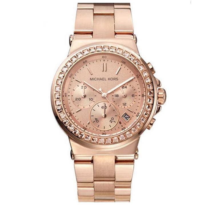Michael Kors Mk5586 Ladies Mini Dylan Glitz Rose Gold Watch