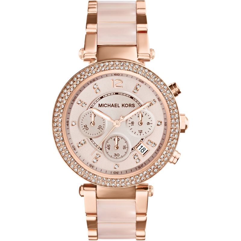 Michael Kors Mk5896 Ladies Parker Rose Gold Chronograph Watch