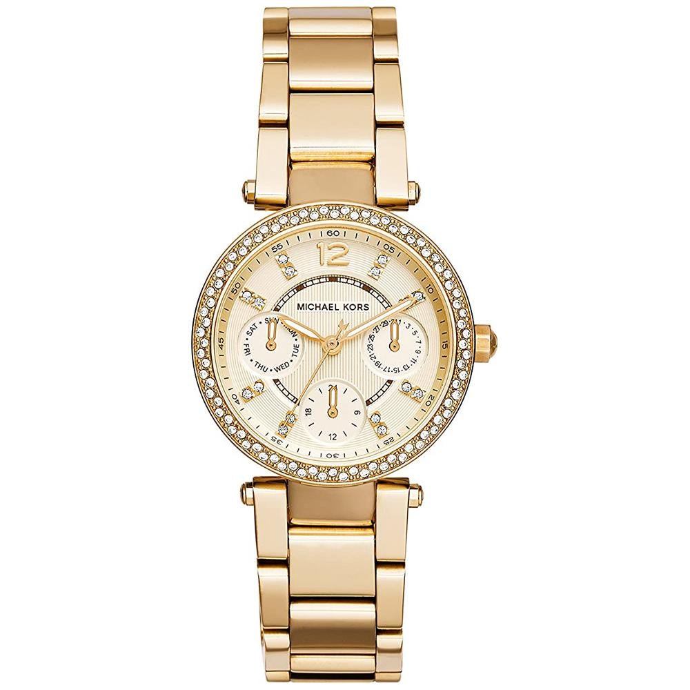 Michael Kors Mk6056 Ladies Mini Parker Gold Chronograph Watch