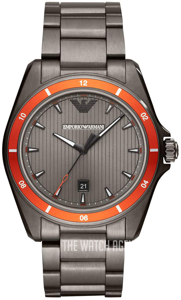 Emporio Armani Sigma Quartz Grey Dial Grey Steel Strap Watch For Men Ar11178