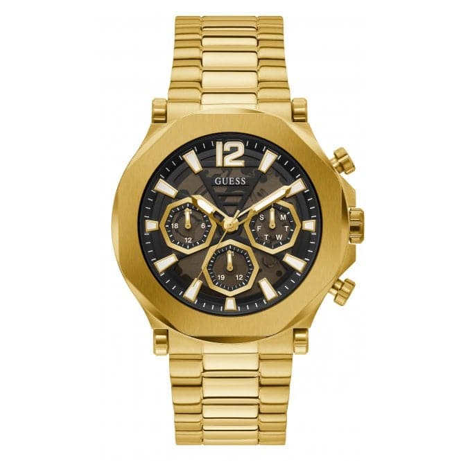 Guess Watches Gents Edge Stainless Steel Gold Watch Gw0539g2