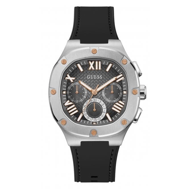 Guess Watches Gents Headline Stainless Steel Silver Watch Gw0571g1