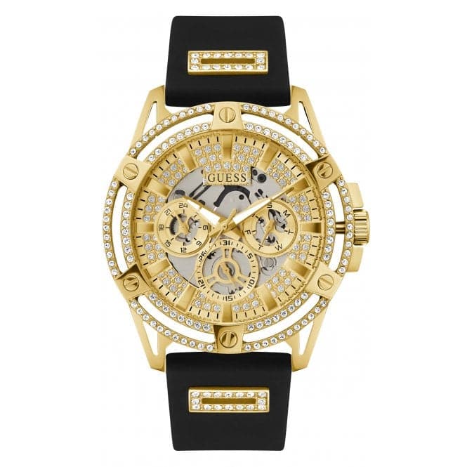 Guess Watches Gents King Stainless Steel Gold Watch Gw0537g2