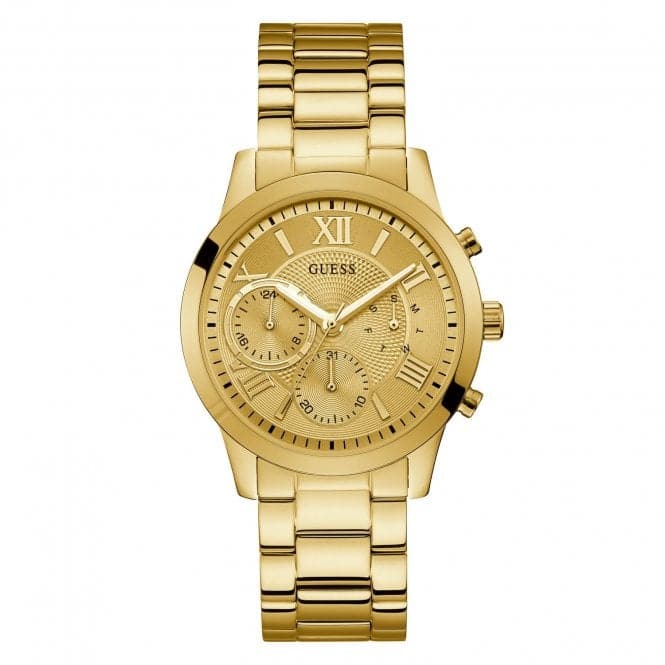 Guess Watches Guess Ladies Gold Watch Champagne Chrono Look Dial W1070l2