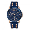 Guess Watches Guess Mens Blue Textured Silicone Strap Watch W0366g4