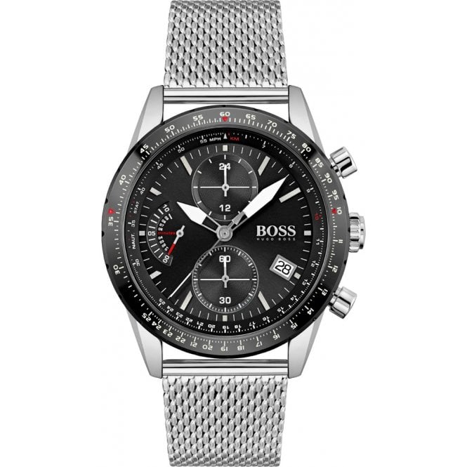 Hugo Boss Mens 1513886 Chronograph Pilot Edition Stainless Steel Watch