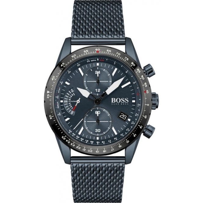 Hugo Boss Mens 1513887 Chronograph Blue Pilot Edition Watch