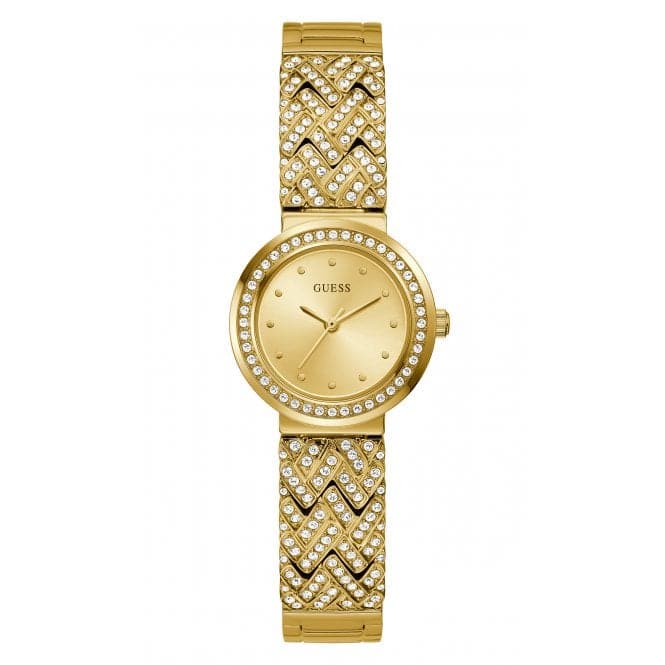Guess Watches Ladies Treasure Stainless Steel Gold Tone Watch Gw0476l2