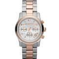 Michael Kors Mk5315 Ladies Runway Silver Rose Gold Chronograph Watch