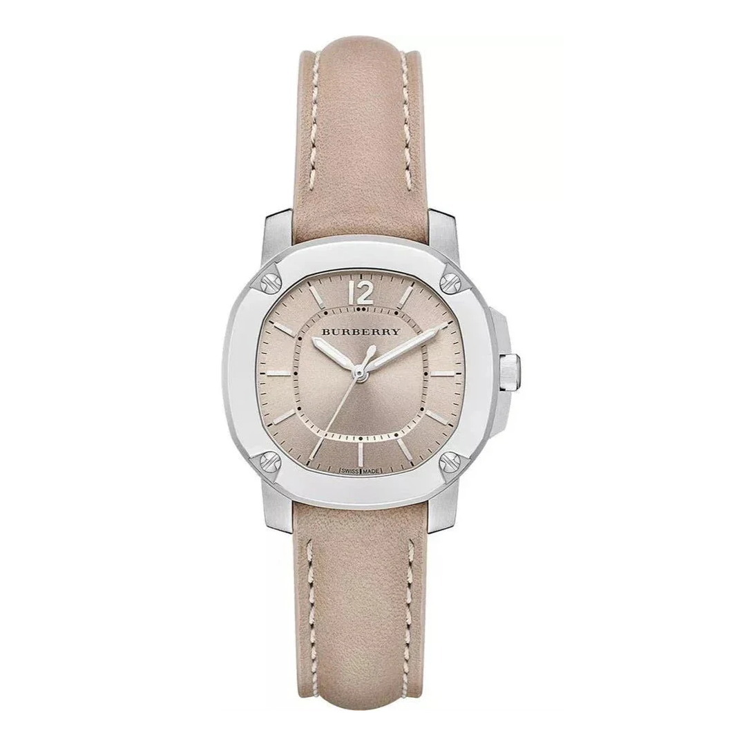 Burberry The Britain Brown Dial Brown Leather Strap Watch For Women Bby1700